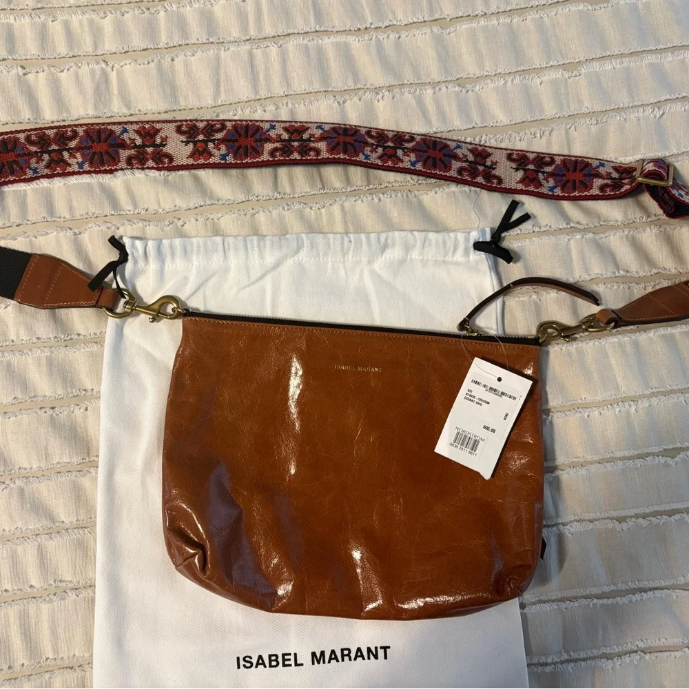 Brand new with tags Isabel Marant Nessah Leather Crossbody Bag in Cognac